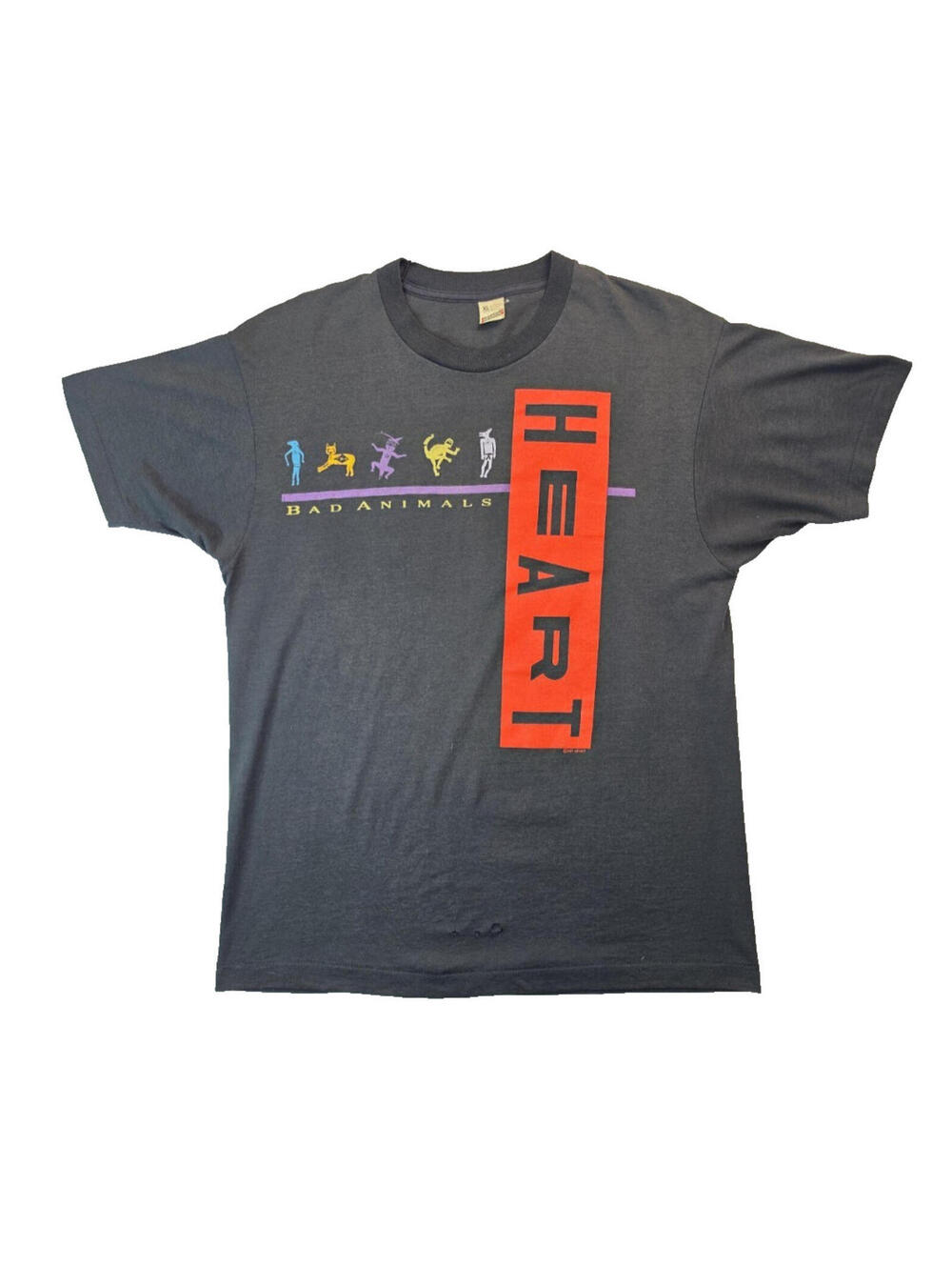 Heart Vintage 1987 Bad Animals World Tour T Shirt Mens Size XL Screen Stars